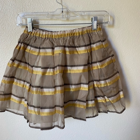 Tia Cibani Kids Skirt Elastic Waist in Yellow & Grey Size 5/6 Flowy Stripe - Picture 2 of 6